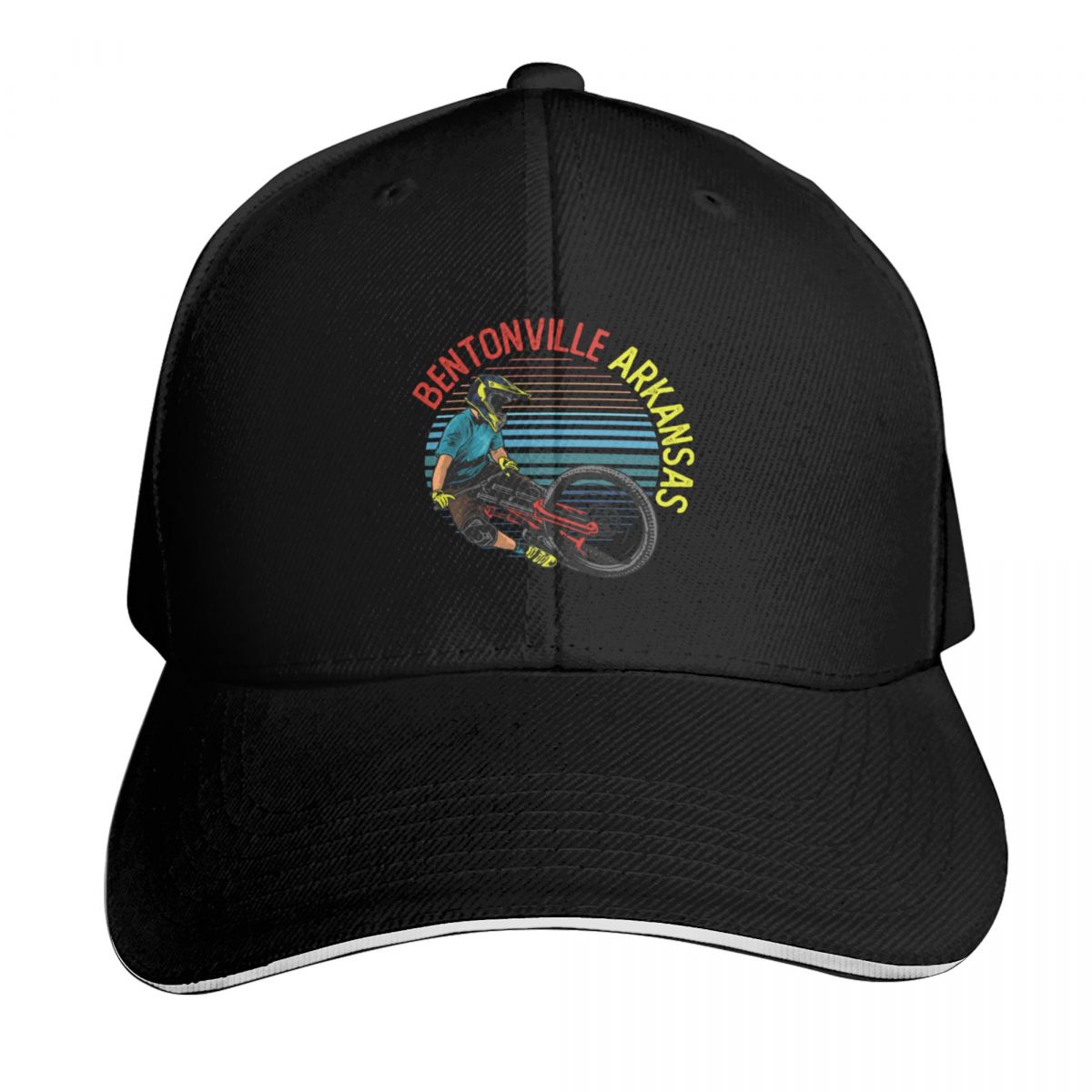 Mountain Biking Bentonville Arkansas - Topi Baseball Gaya Retro Vintage Bentonville,