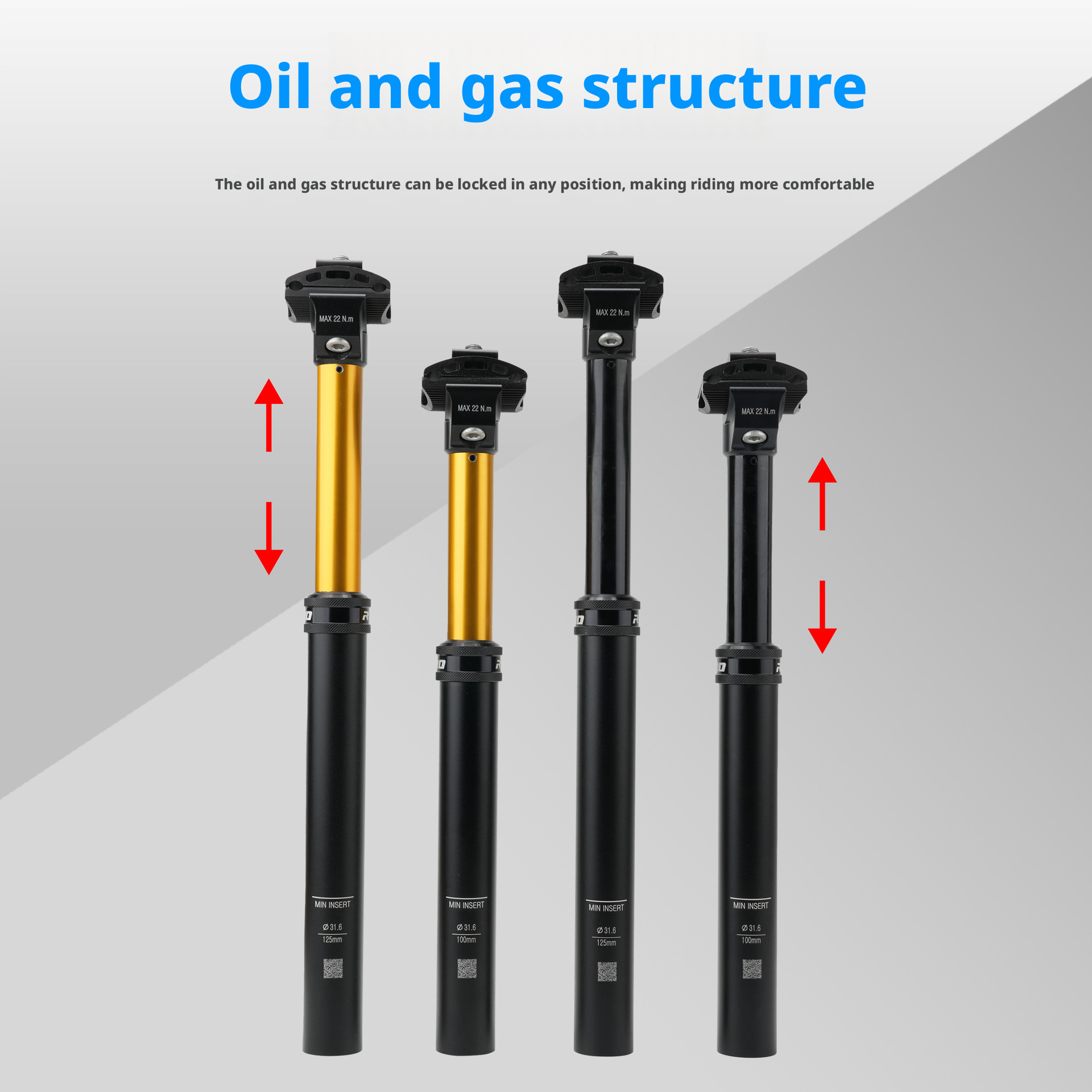  RIRO Hydraulic Lift Seatpost - Dropper Post Remote ulasan dan harga